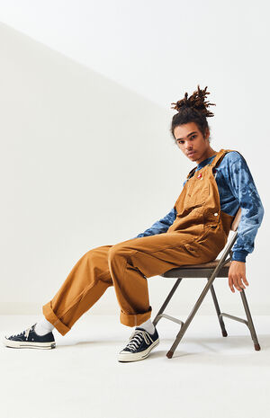 Tan Duck Denim Overalls image number 5