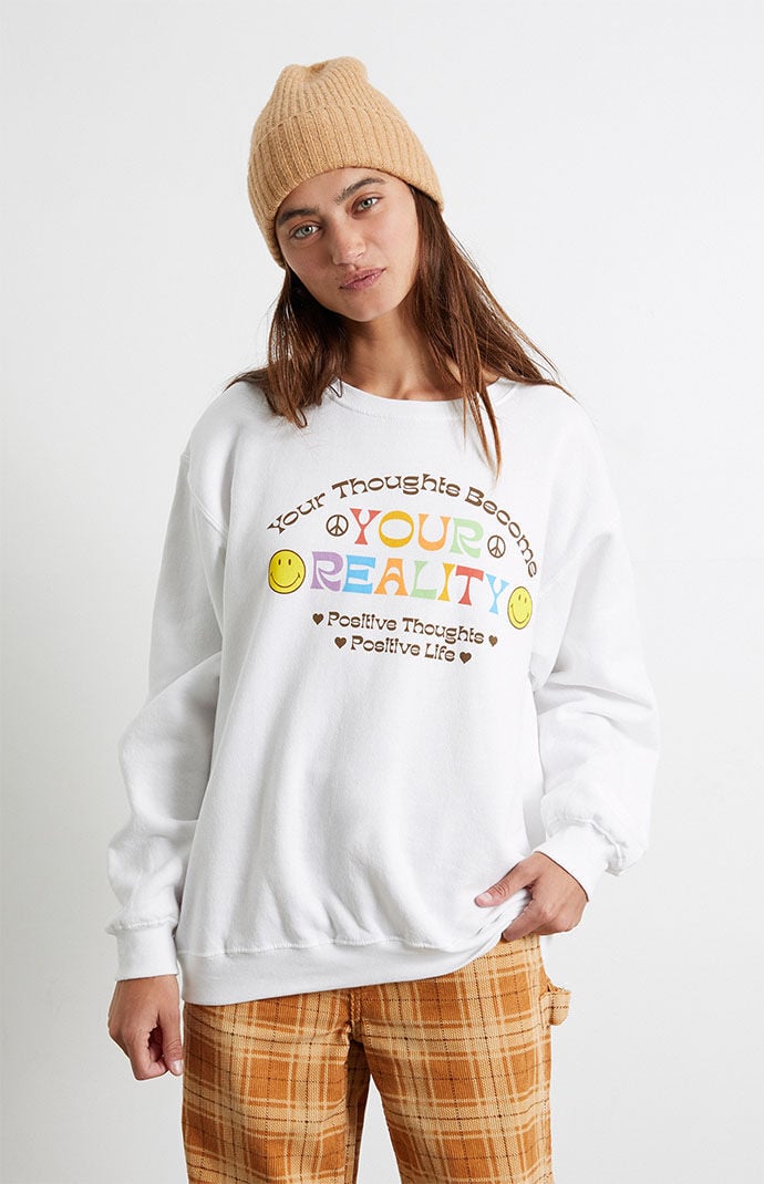 Desert dreamer x smiley peace of mind happy mind crew neck sweatshirt sale