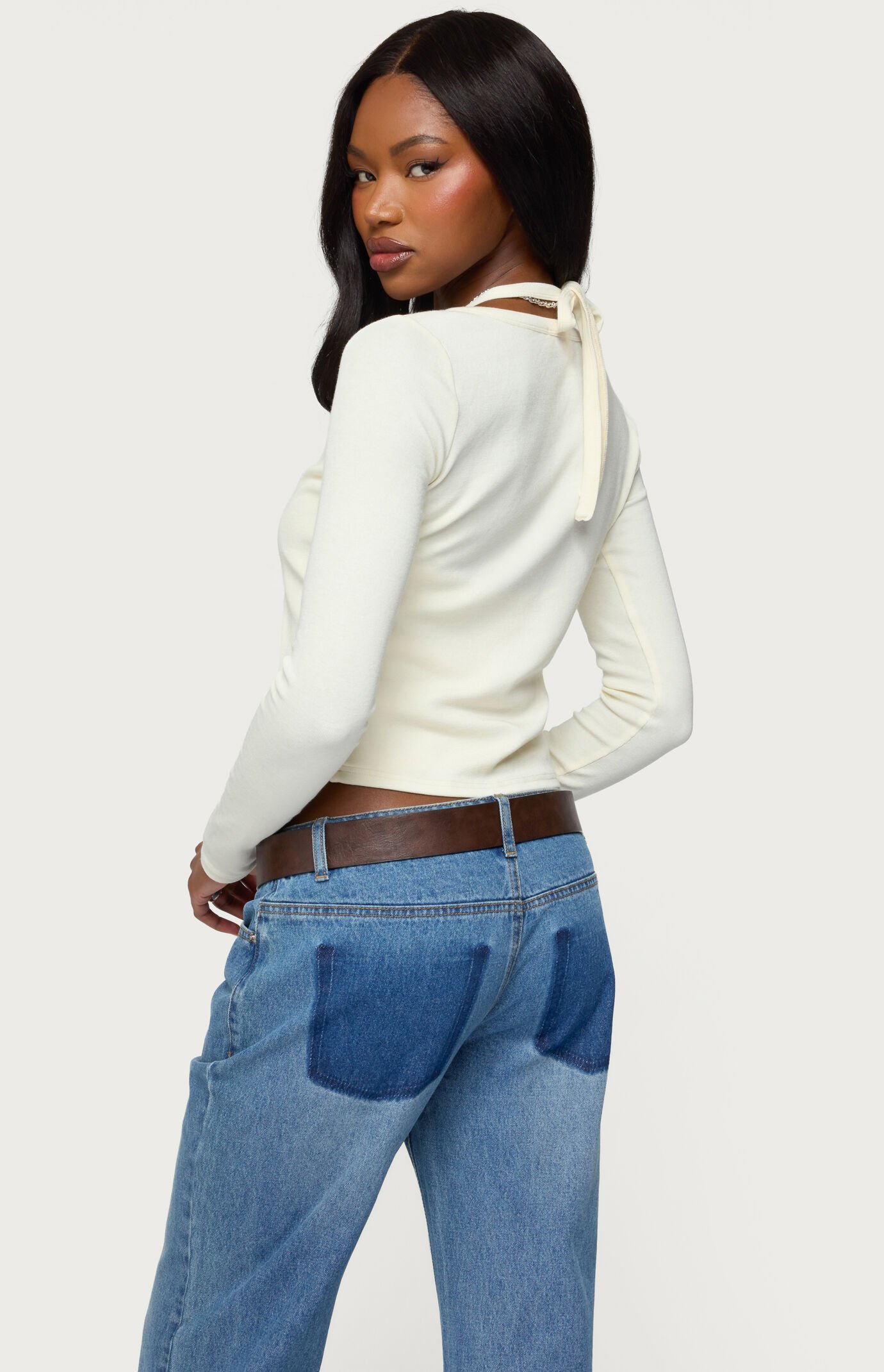 Edikted Cardigan & Halter Two Piece Knit Top