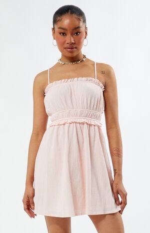 Textured Babydoll Mini Dress