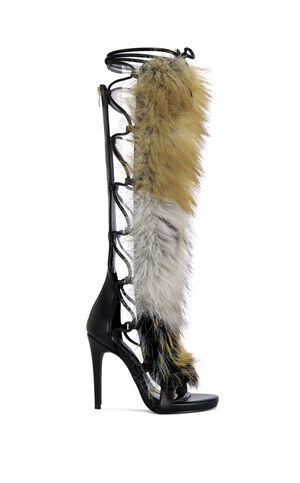 Women's Stamos Brown Faux Fur Gladiator Sandals image number 1