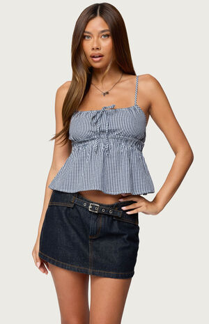 Zahara Gingham Babydoll Top image number 2