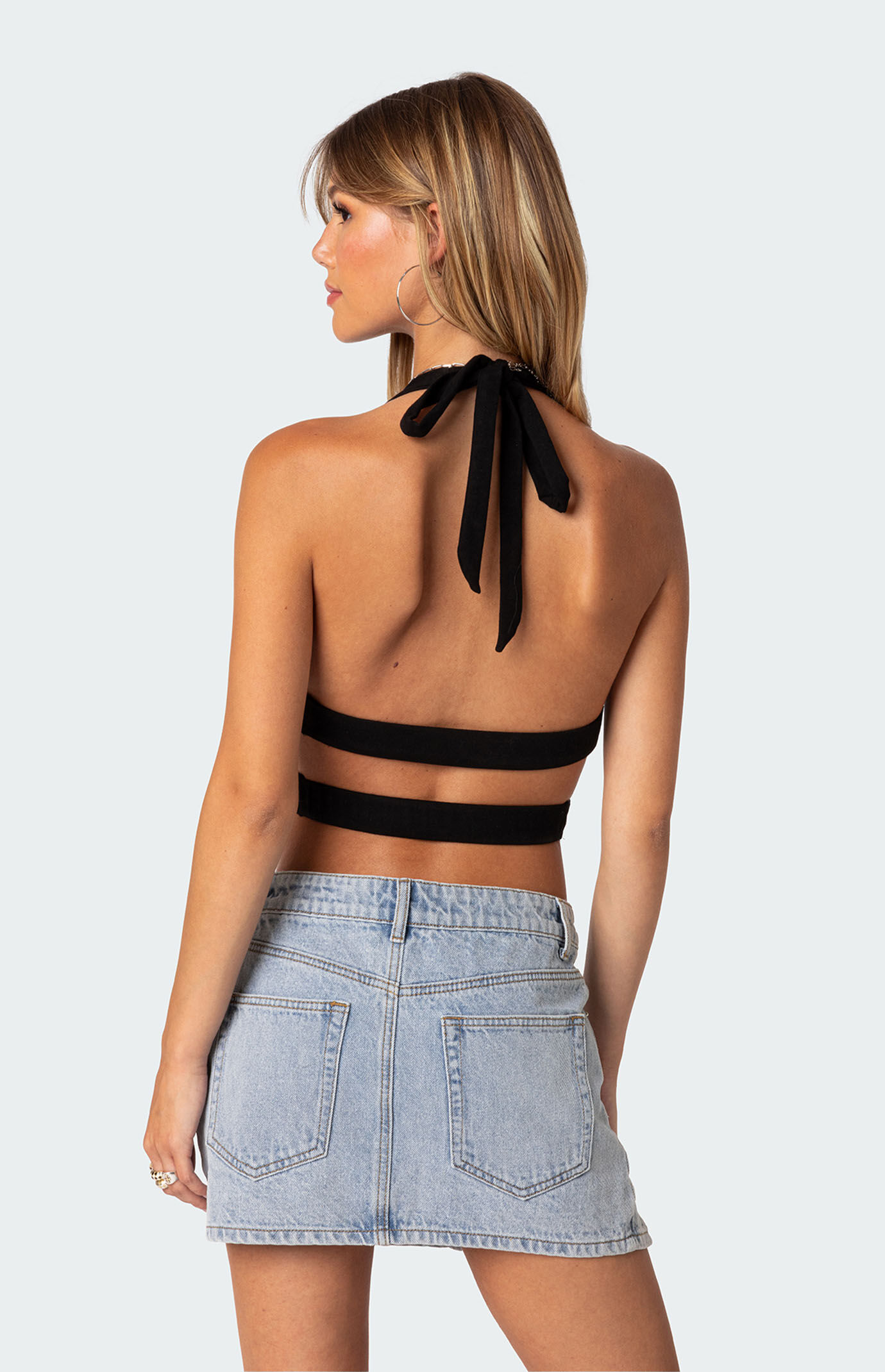 Edikted Cady Tie Front Cut Out Top