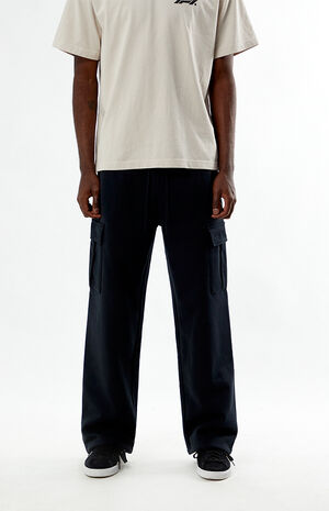 x PacSun Black Baggy Cargo Sweatpants image number 1