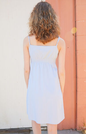 Light Blue Button Bustier Mini Dress image number 3