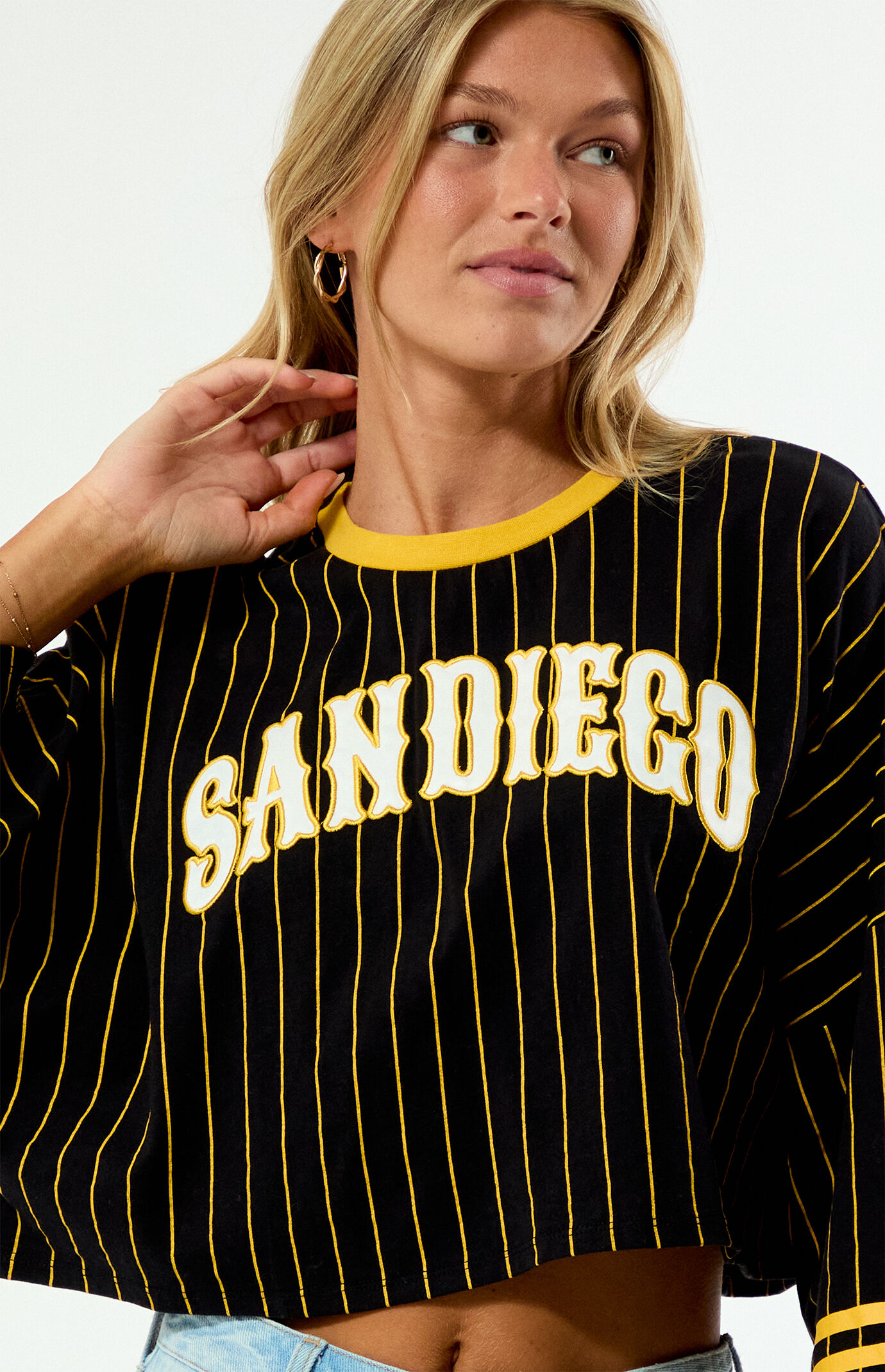WILD COLLECTIVE San Diego Sport Long Sleeve Cropped T-Shirt