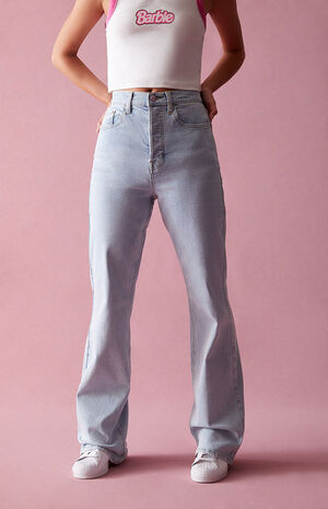 Light Blue Stretch High Waisted Bootcut Jeans image number 2