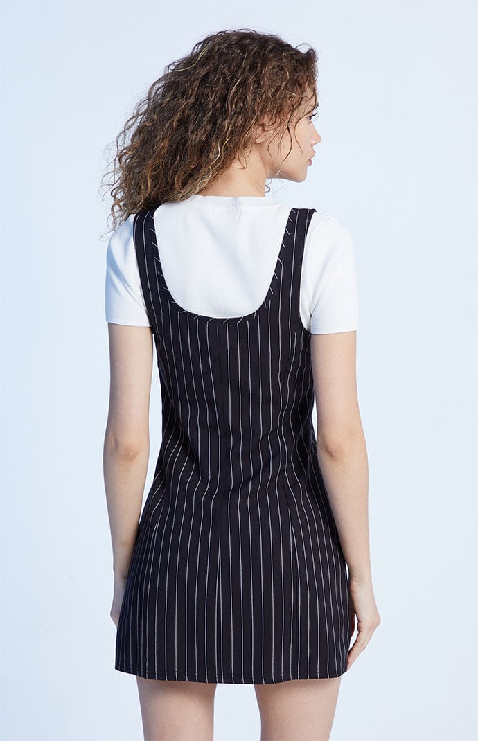 Pinstripe sales overall dress