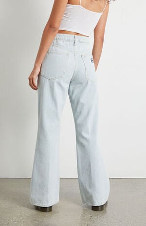 Rory Light Blue Embroidered Flare Jeans image number 4