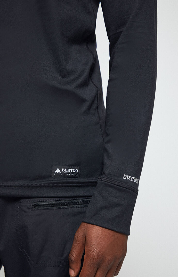 Black Midweight Merino Base Layer Crew