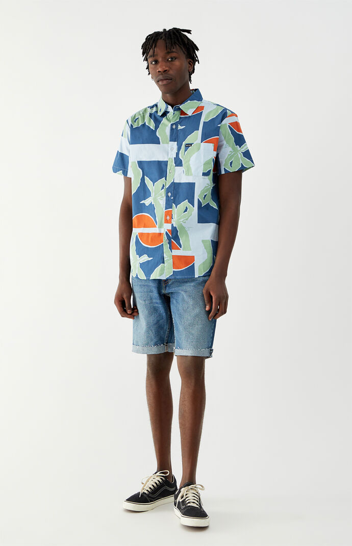 Charter Print Woven Button Up Shirt