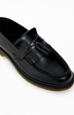 Black Adrian Polished Smooth Leather Tassel Loafers image number 6