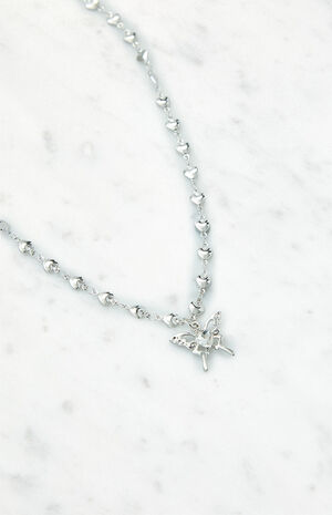 Butterfly Heart Chain Necklace image number 2