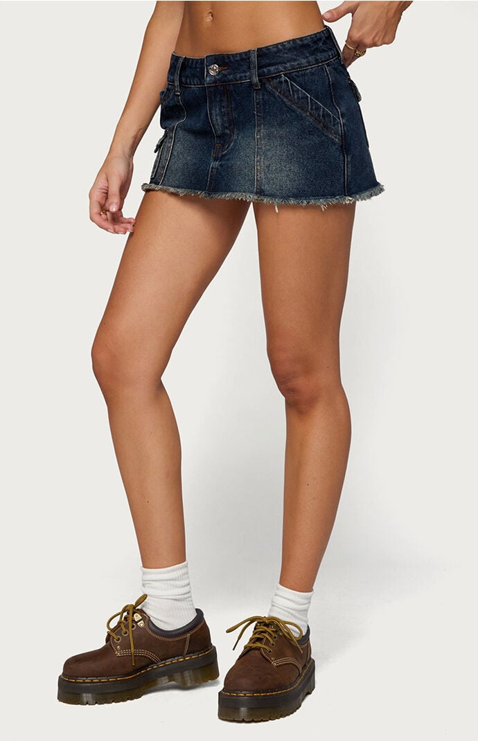 Edikted Adania Denim Mini Skort