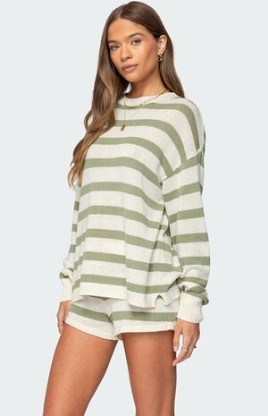 Amaris Oversized Striped Knit Sweater image number 4