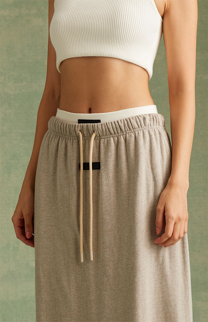 【FOG Essentials】Women's Midlength Skirt Fear of God Essentials Women's Off Black Midi Skirt | PacSun