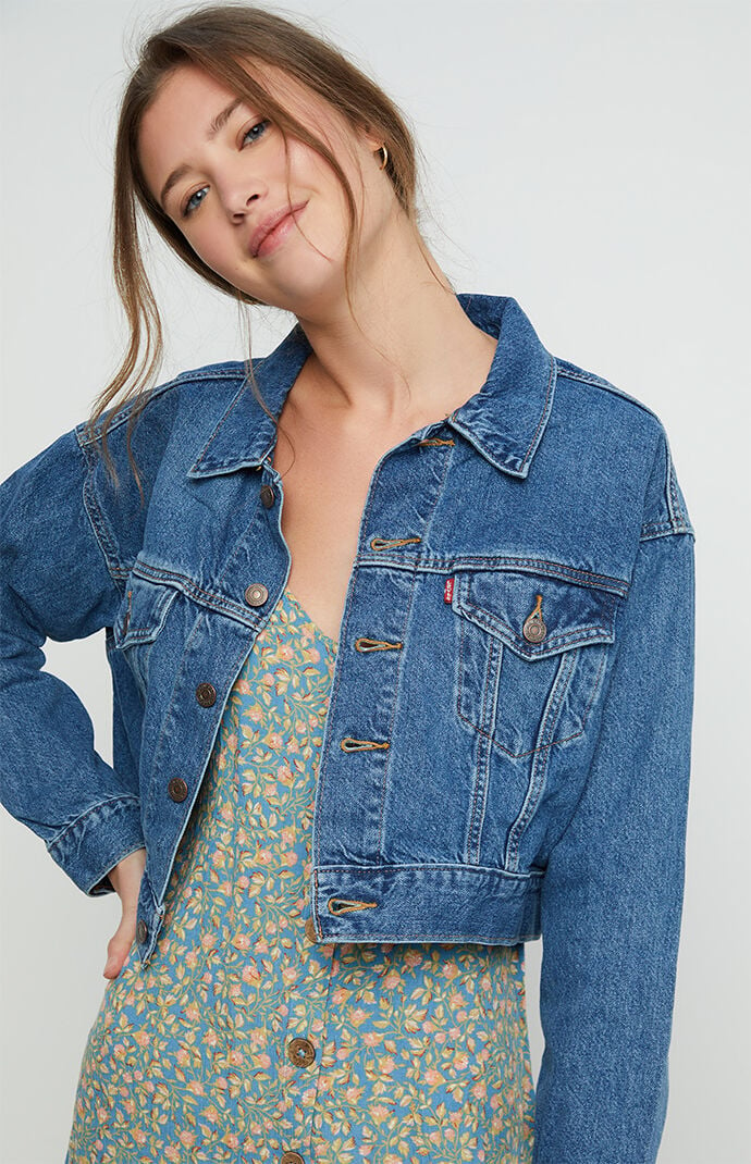 levi's womens cropped denim jacket