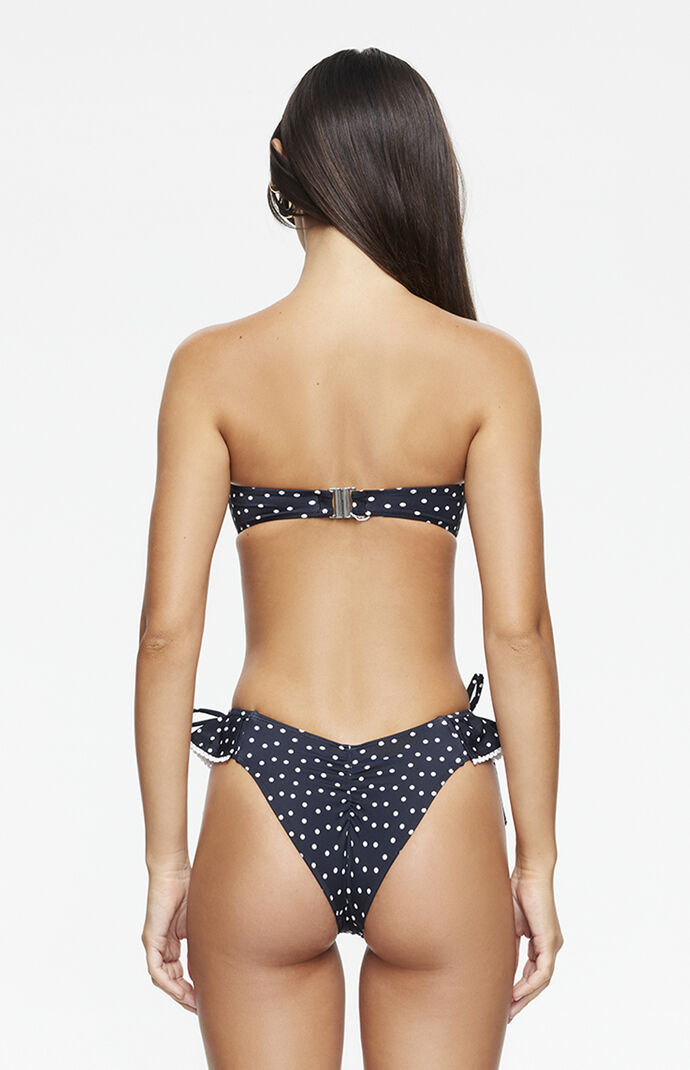 LIONESS Polka Dot Bisous Bandeau Bikini Top