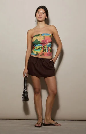 Linen Mini Skort image number 1