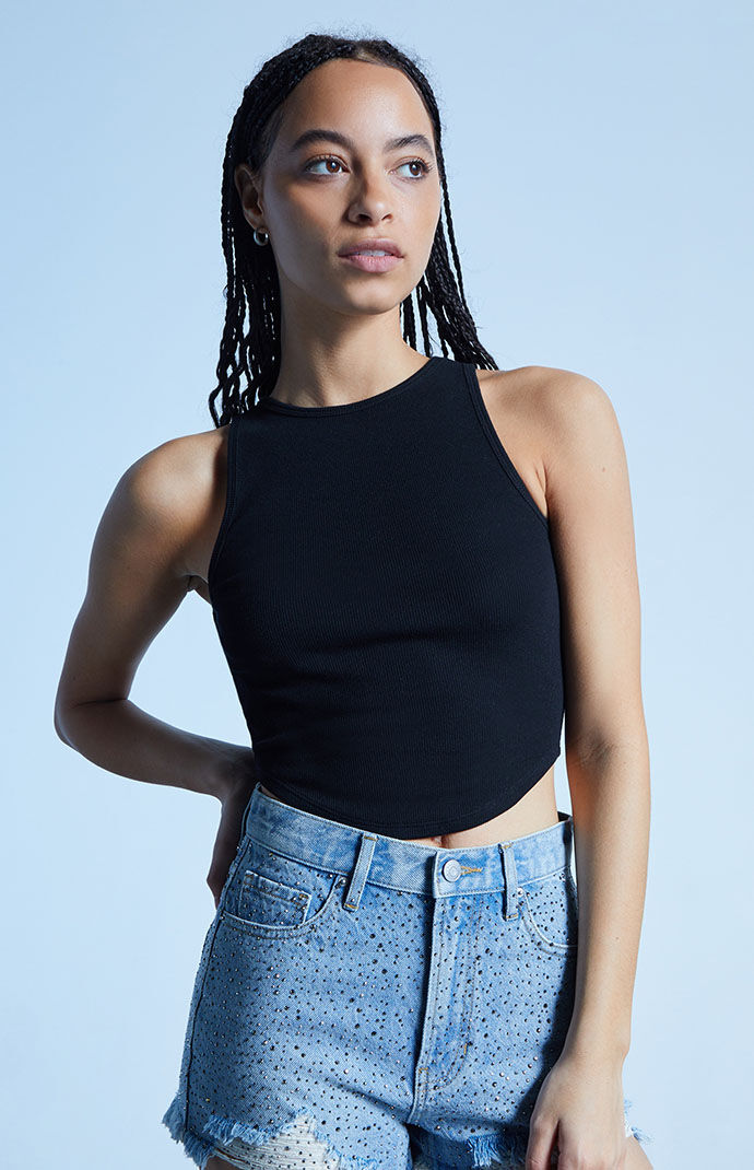 Round hem discount tank top