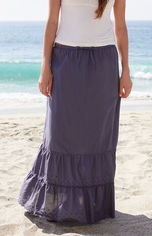 Navy Olive Maxi Skirt image number 1