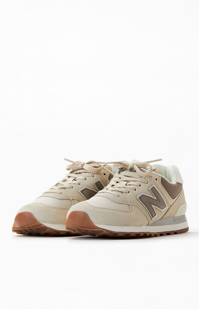 New balance 574 trainers in sand suede clearance