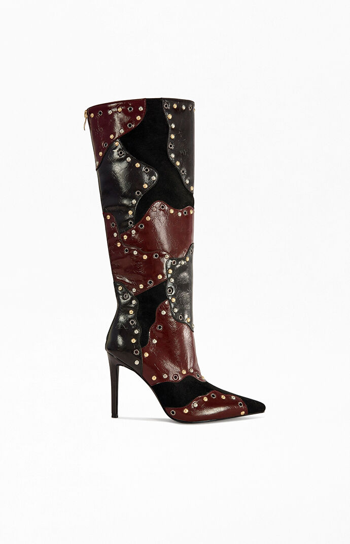 AZALEA WANG Women's Enyae Mahogany Stiletto Boots