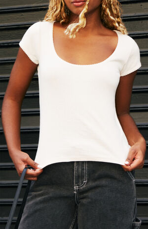 Light Pink Leslie Scalloped Top image number 1