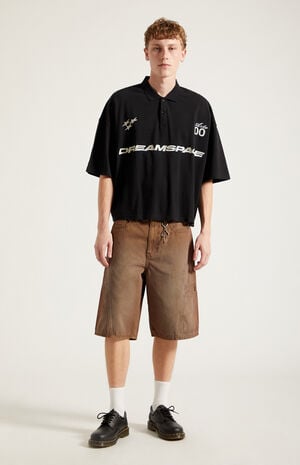 Austin Extreme Baggy Denim Shorts&nbsp;Darted&nbsp;Brown&nbsp; image number 6