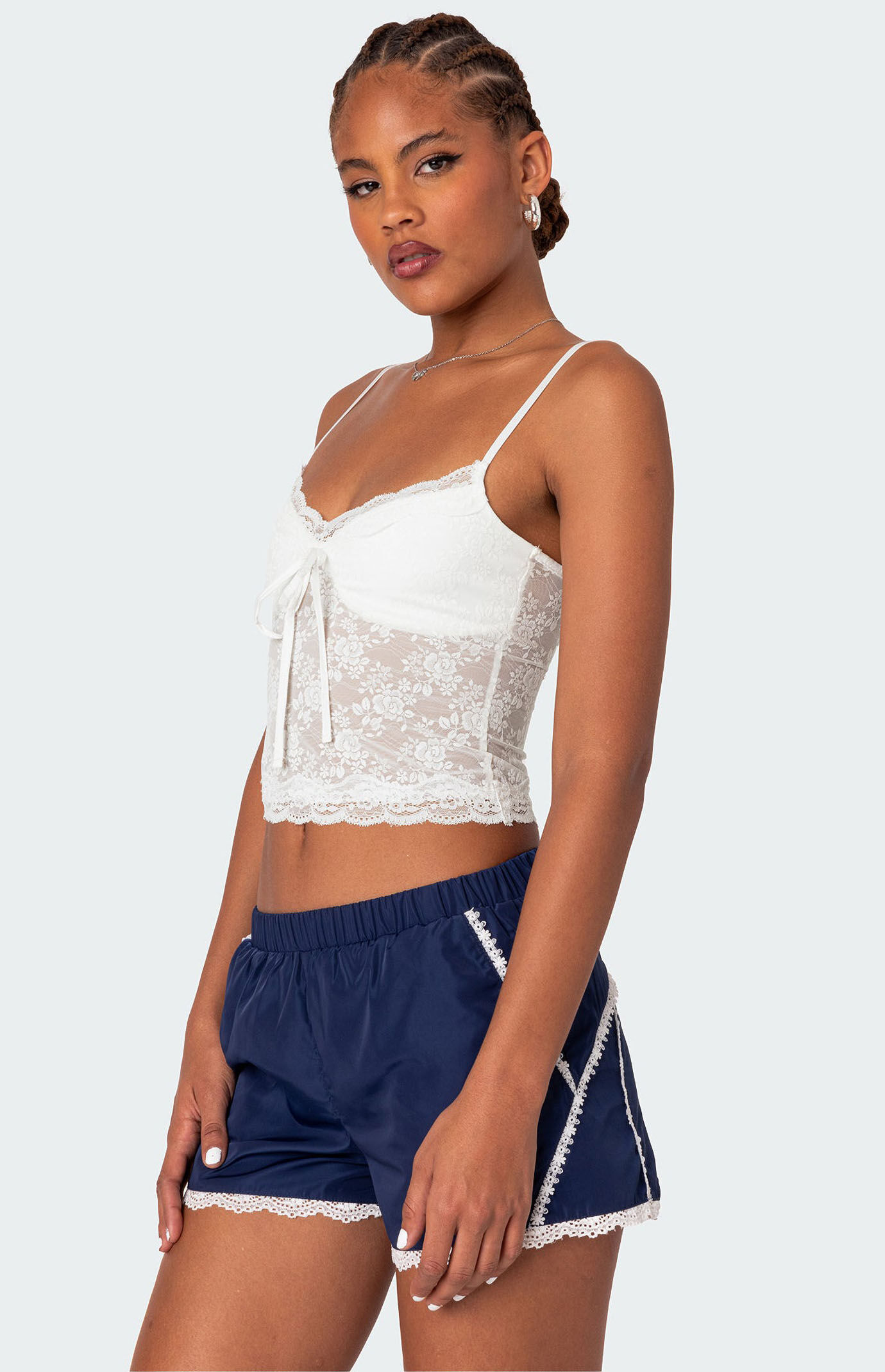 Edikted Cami Sheer Lace Tank Top | PacSun
