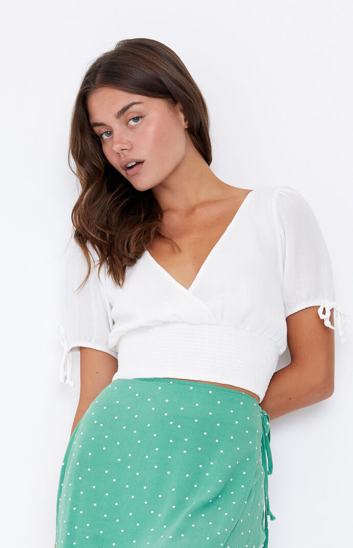 Smocked Surplice Top