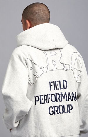 Heather Grey Field Applique Heavyweight Fleece Hoodie image number 4