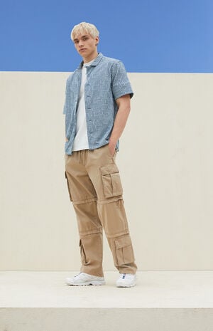Tan Baggy Cargo Zip-Off Pants image number 1