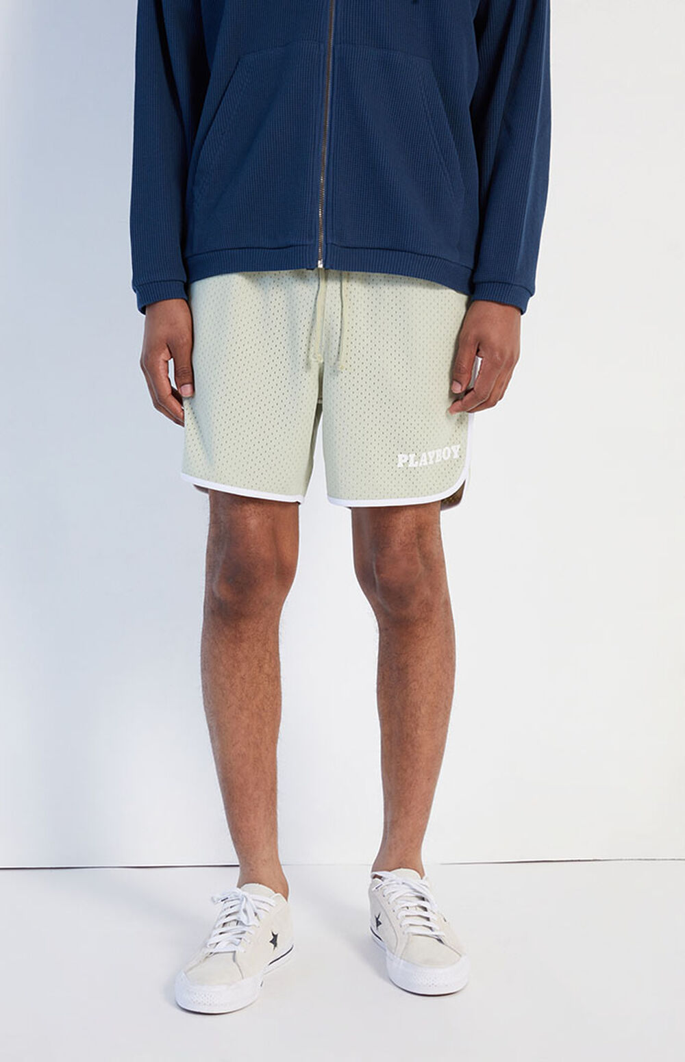 Playboy By PacSun Mesh Scalloped Basketball Shorts PacSun