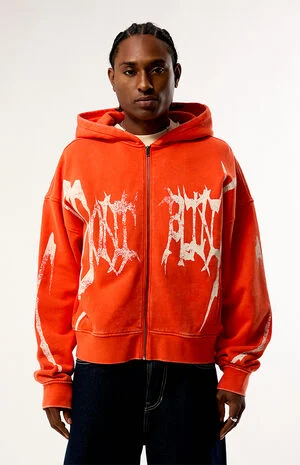 Orange Don't Blink You'll Miss It Full Zip Hoodie image number 1