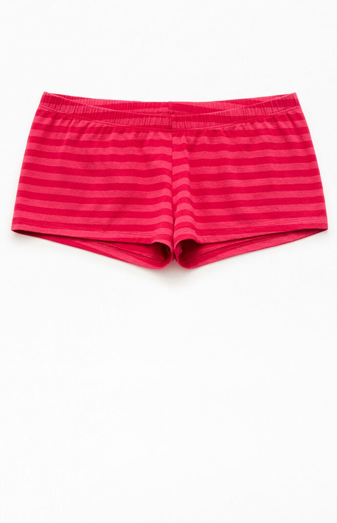 John Galt Red Striped Boxer Boyshorts