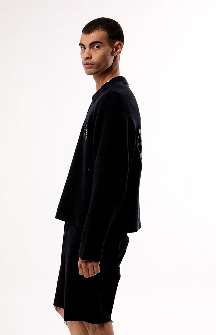 Pacsun Black Le Palais Quarter Zip Polo Sweater | Pacsun