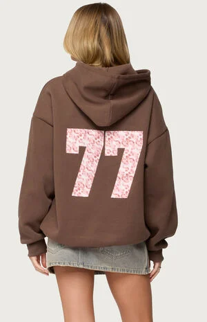 Leopard 77 Oversized Hoodie image number 3
