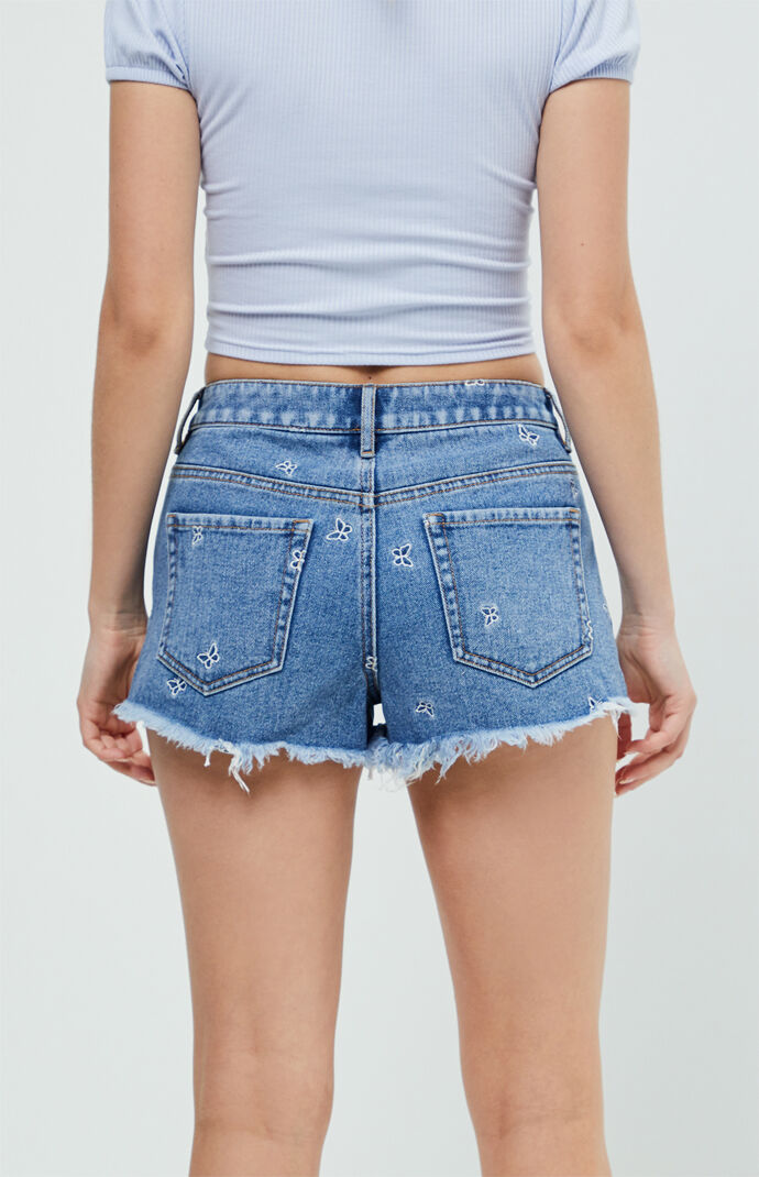 Butterfly High Waisted Denim Festival Shorts