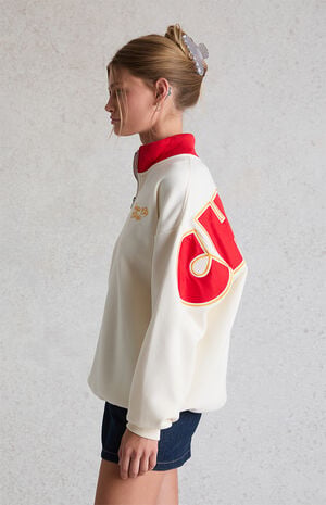 x NFL Kansas City Chiefs Quarter Zip Fleece Sweatshirt image number 5