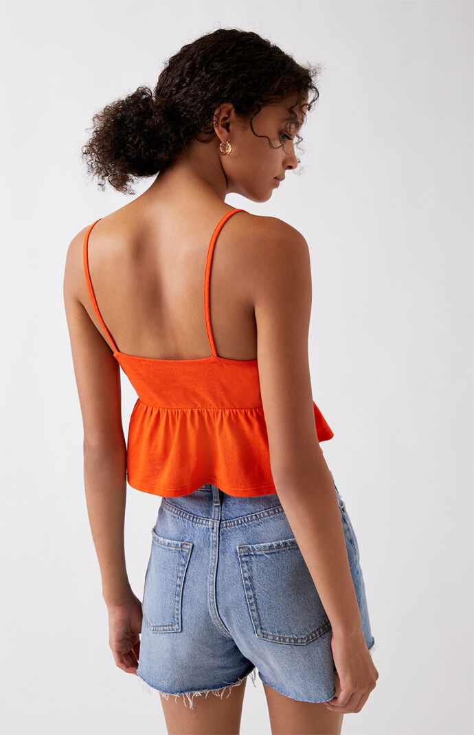 Surplice Peplum Tank Top