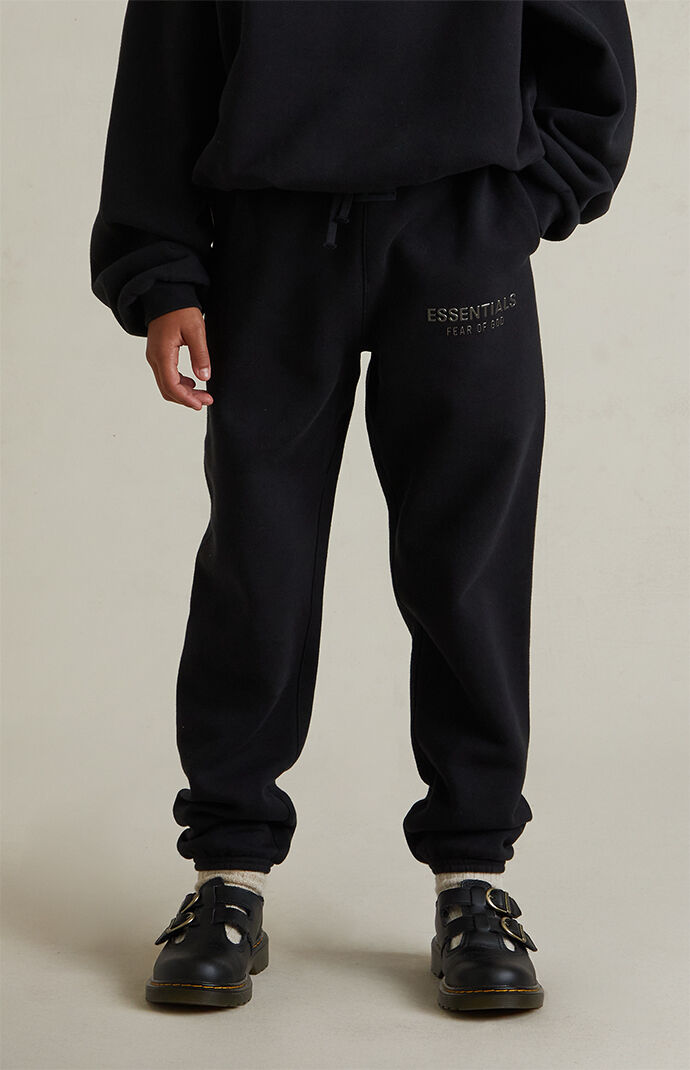 Fear of God ESSENTIALS Kids Jet Black Classic Sweatpants | Pacsun