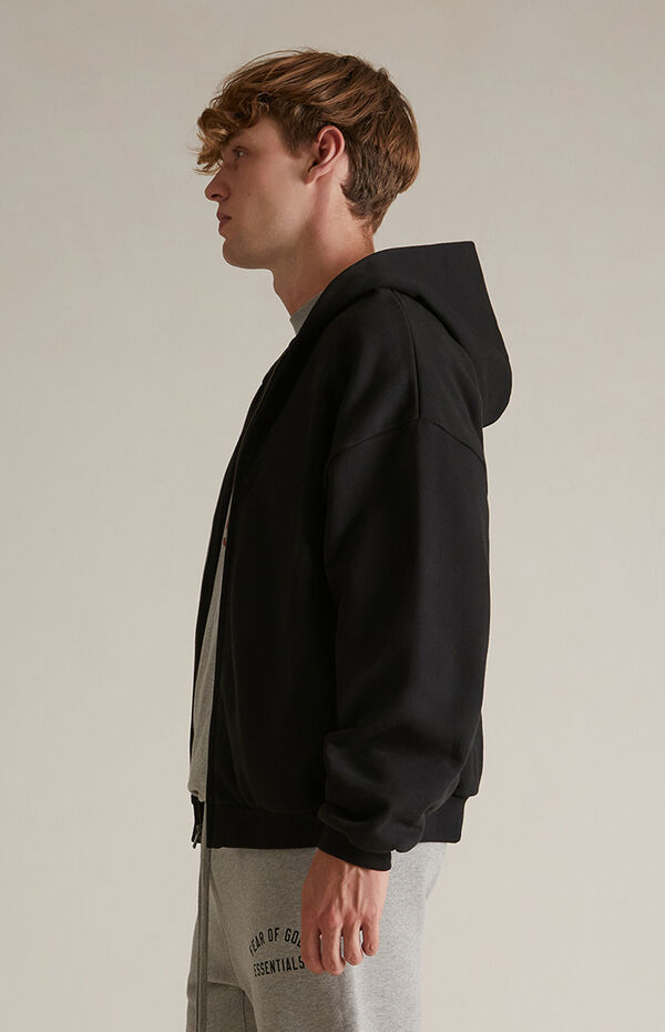 Fear of God Essentials Black Heavy Fleece Full Zip Hoodie