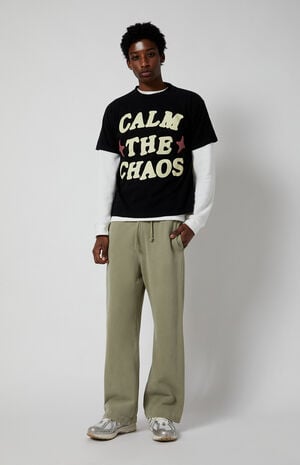 Green Fleece Extreme Baggy Sweatpants image number 2