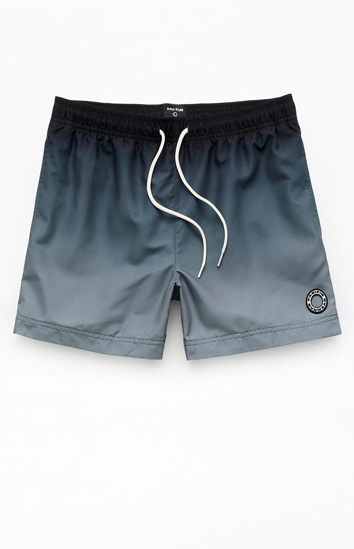 Pacsun Black Gradient Eco 4.5" Swim Trunks