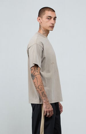 Tan Vintage Wash Heavyweight Oversized T-Shirt image number 4