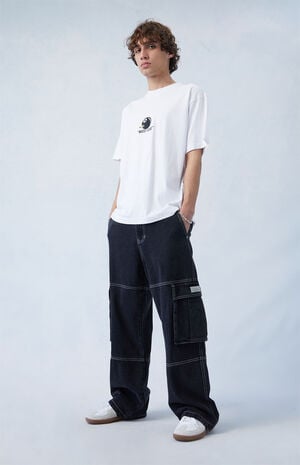 Eco Black Extreme Baggy Cargo Jeans image number 1