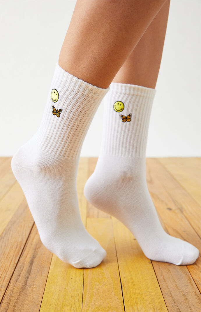 Butterfly Smiley Sock