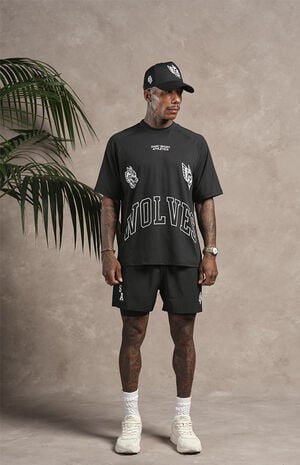 Black N.R.G. Grunge Cropped Oversized T-Shirt image number 2