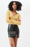 Faux Leather Slit Mini Skirt Faux Leather Slit Mini Skirt image number null